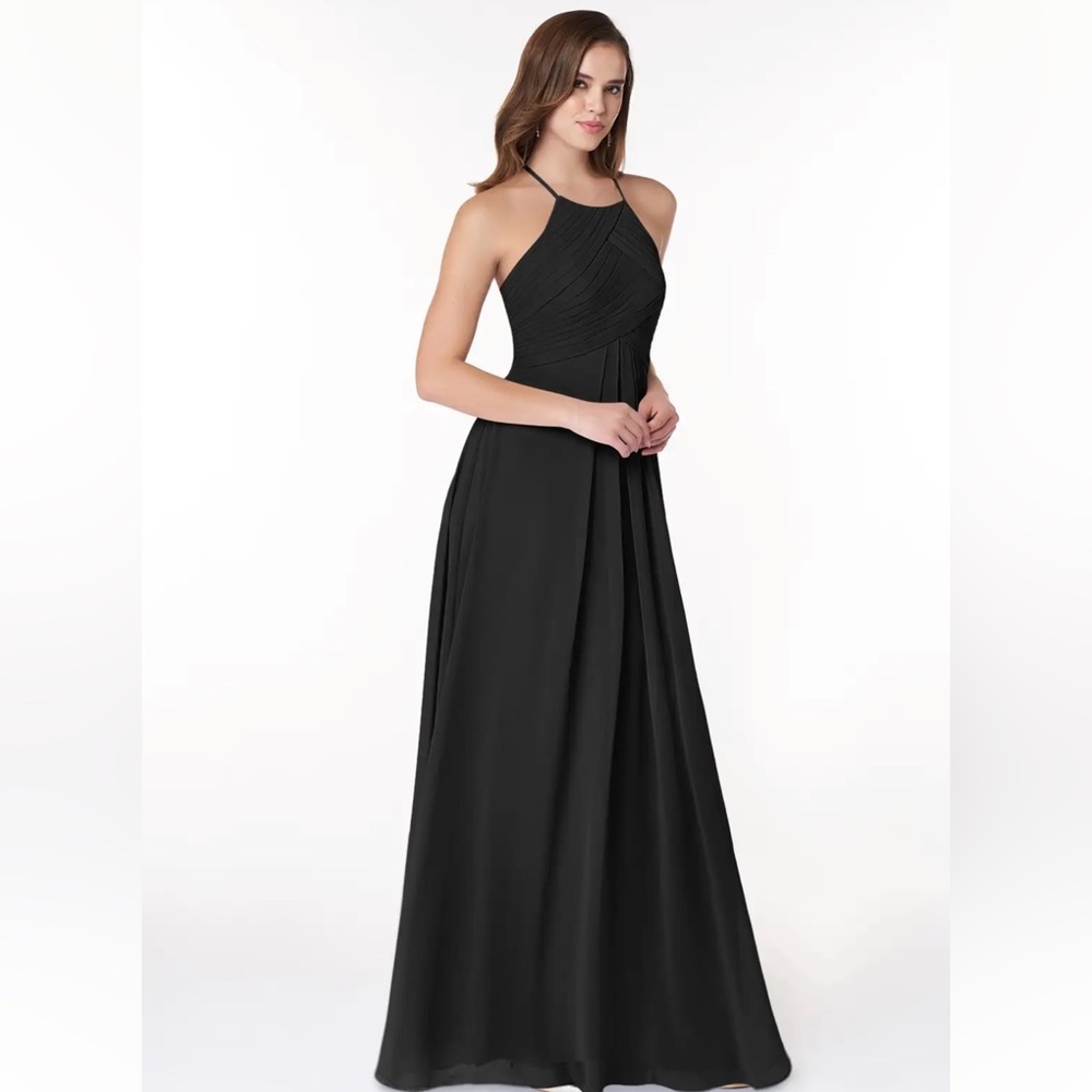 Azazie Black Halter Maxi Dress